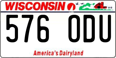 WI license plate 576ODU