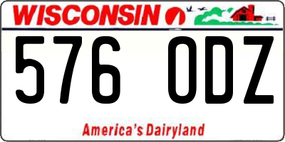 WI license plate 576ODZ