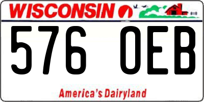 WI license plate 576OEB