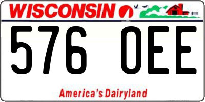 WI license plate 576OEE