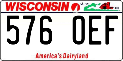 WI license plate 576OEF