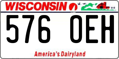 WI license plate 576OEH
