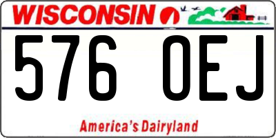 WI license plate 576OEJ