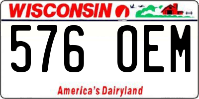WI license plate 576OEM