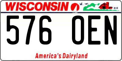 WI license plate 576OEN