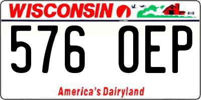 WI license plate 576OEP