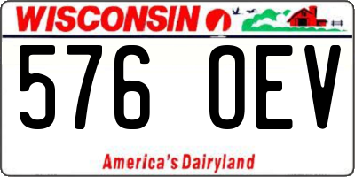WI license plate 576OEV
