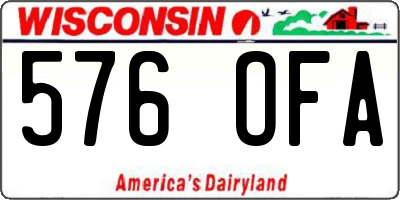 WI license plate 576OFA