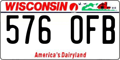 WI license plate 576OFB