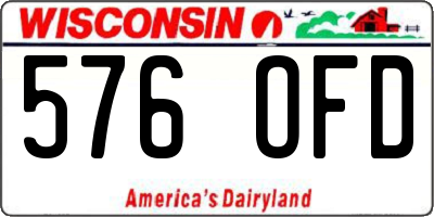 WI license plate 576OFD