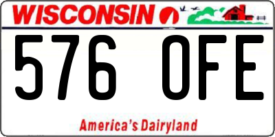 WI license plate 576OFE