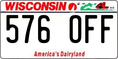 WI license plate 576OFF