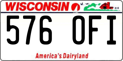 WI license plate 576OFI