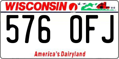 WI license plate 576OFJ