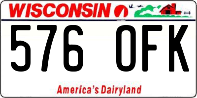 WI license plate 576OFK