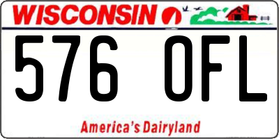 WI license plate 576OFL