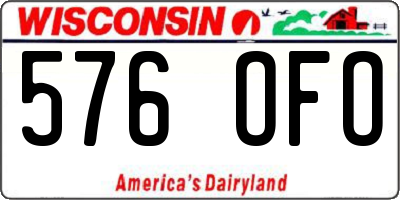 WI license plate 576OFO