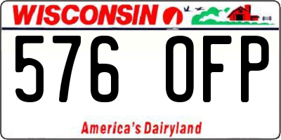 WI license plate 576OFP