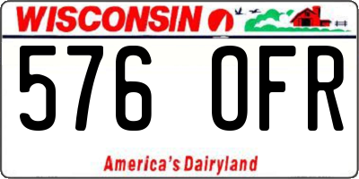 WI license plate 576OFR
