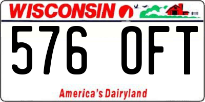 WI license plate 576OFT