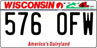 WI license plate 576OFW