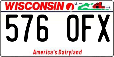 WI license plate 576OFX