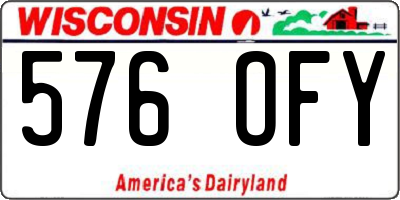 WI license plate 576OFY