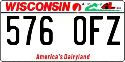 WI license plate 576OFZ
