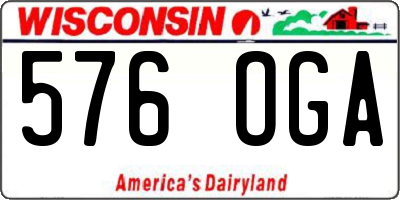 WI license plate 576OGA