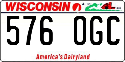 WI license plate 576OGC