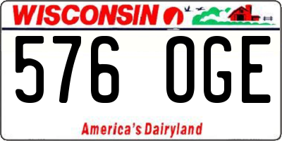 WI license plate 576OGE