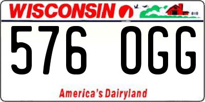 WI license plate 576OGG