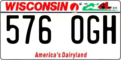 WI license plate 576OGH