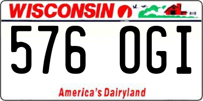 WI license plate 576OGI