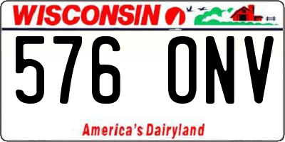 WI license plate 576ONV