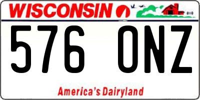 WI license plate 576ONZ