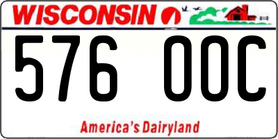 WI license plate 576OOC