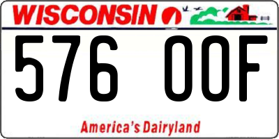 WI license plate 576OOF