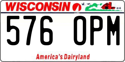 WI license plate 576OPM