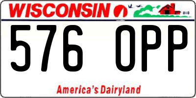 WI license plate 576OPP