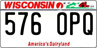 WI license plate 576OPQ