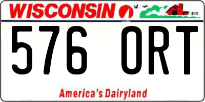 WI license plate 576ORT