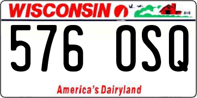 WI license plate 576OSQ
