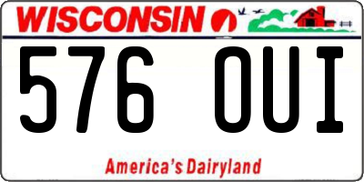 WI license plate 576OUI