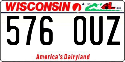 WI license plate 576OUZ