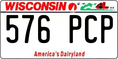 WI license plate 576PCP