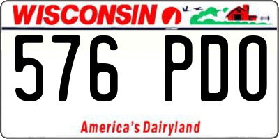WI license plate 576PDO