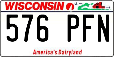 WI license plate 576PFN