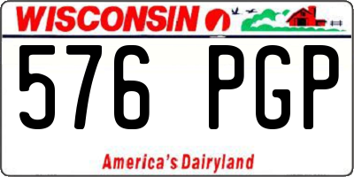 WI license plate 576PGP