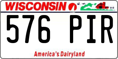 WI license plate 576PIR